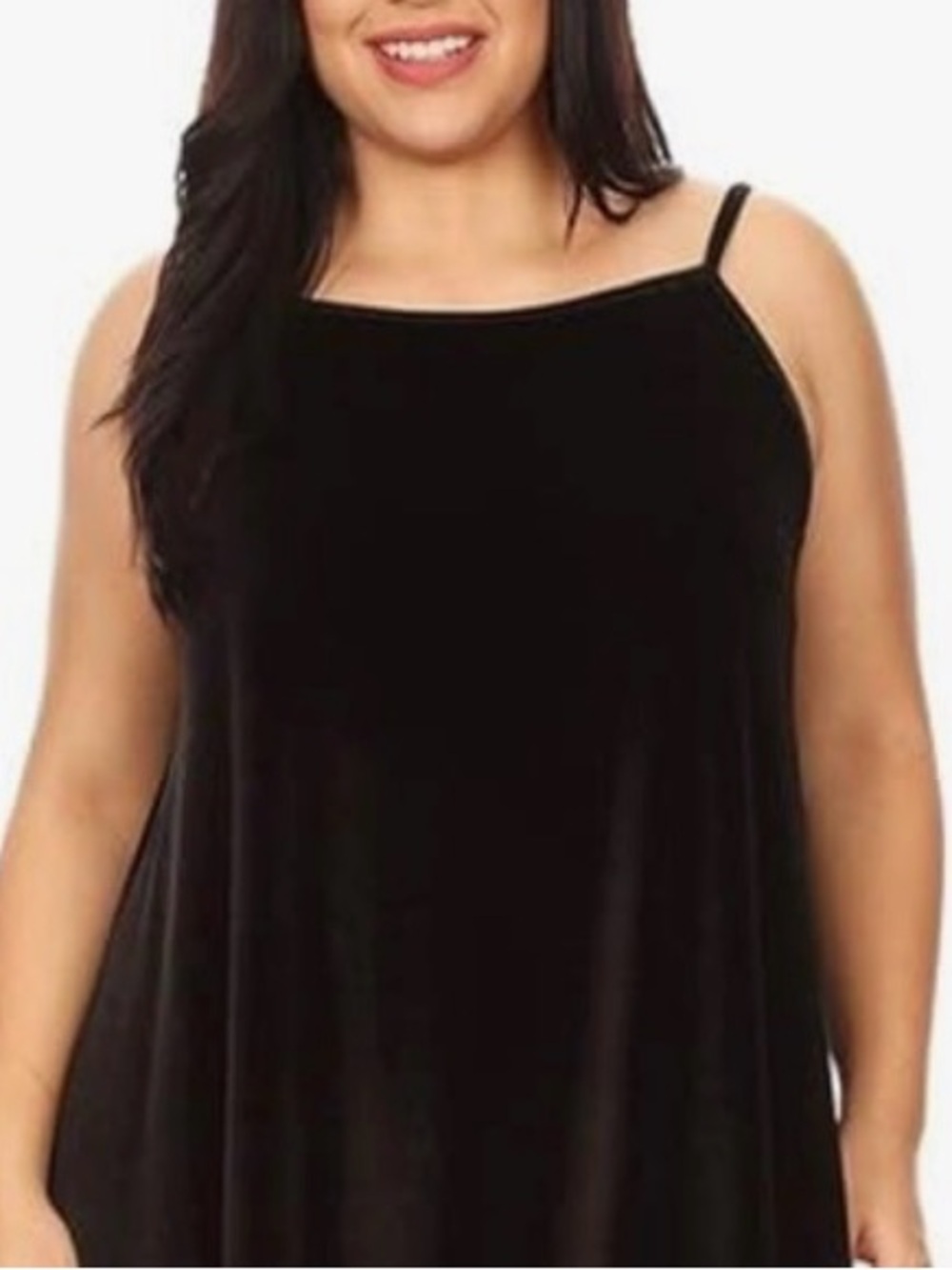 Classic Black Velvet Cami Top - Women XL